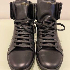 Mens YSL Black High Top Sneakers